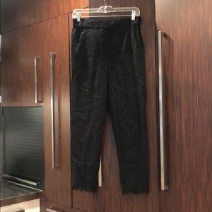 Black size 2 J crew elastic waist lace pants